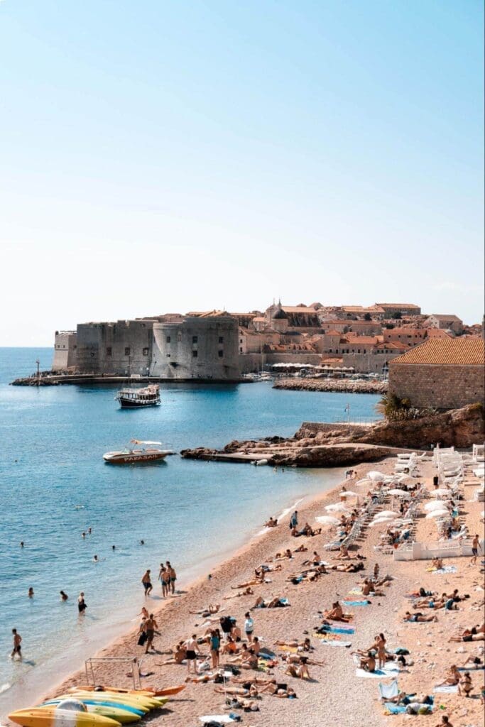 people gathering on seashore, Dubrovnik