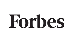 Logo of Forbes with the word "Forbes" in bold, black serif font on a white background.