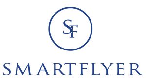 SmartFlyer logo with the initials "SF" inside a circle above the word "SMARTFLYER" in blue capital letters.